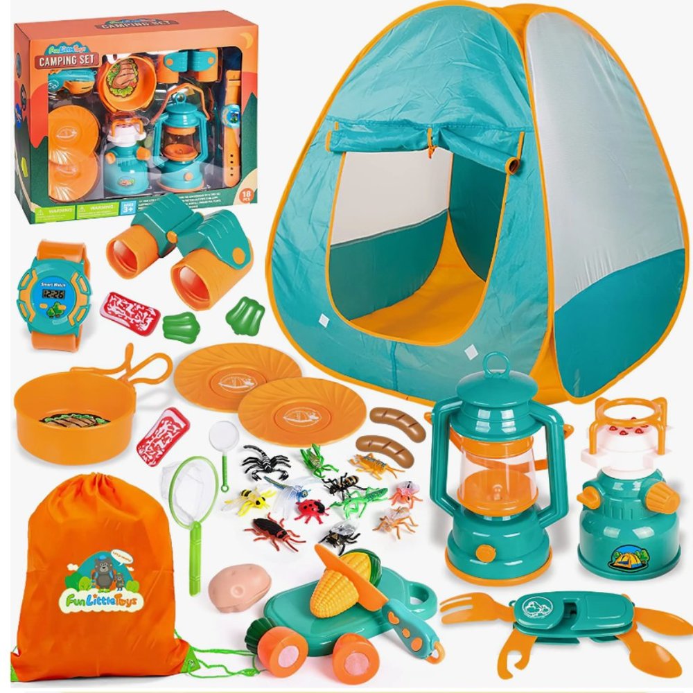 Camping Tent with Bug Catcher and Food 36 pcs